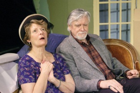 Laurel Watt (left) and Ken Jones play an elderly couple at a crossroads in the Jewel Box Theatre production “Painting Churches.”