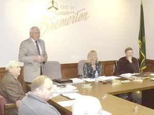 Returning Port of Bremerton Commissioner Larry Stokes was sworn in Jan. 8.