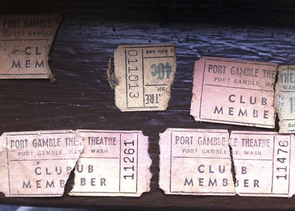 Volunteers found these old ticket stubs while cleaning out the Port Gamble Theater box office.