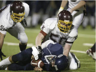 SK’s Tyler Hudson had a key sack during the game against Skyview.