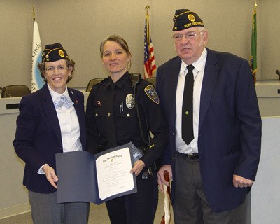Donna Main (center) a police officer with Port Orchard