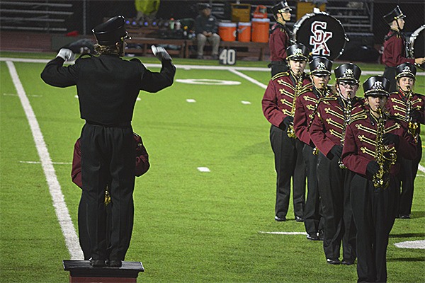 South’s marching band performing their Bon Jovi themed field routine at the homecoming football game Oct. 16.