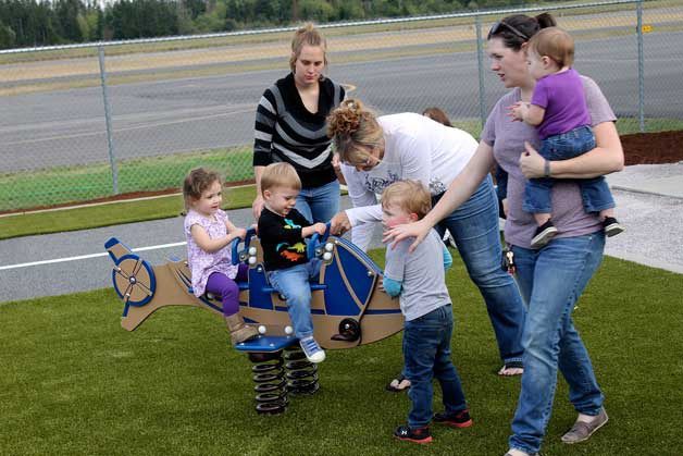 Families had the opportunity to test out the new aviation-themed playground Aug. 9 at the Bremerton Airport.