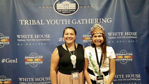 Haily Crow and Katelynn Pratt of Suquamish participate in the White House Tribal Youth Gathering