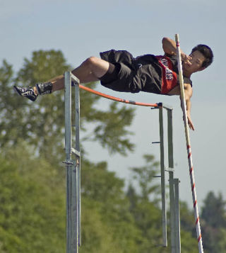 King’s West pole vaulter Colin Mange