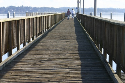 The boardwalk at Silverdale Waterfront Park.