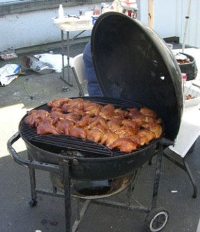 A shot of a grill following Pat Momany’s recent BBQ school session.