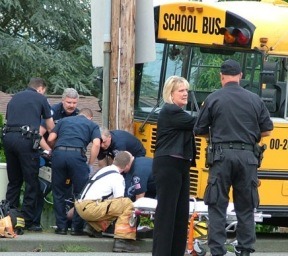 Students uninjured in first day of school bus accident