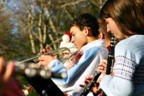 Members of the Kingston Junior High School band Zach Hord