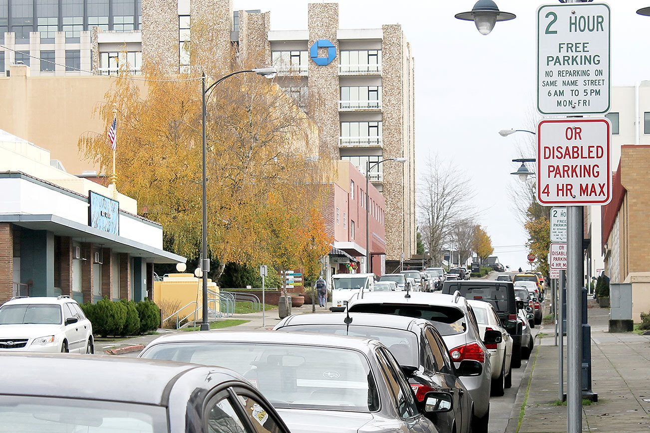 Parking in downtown Bremerton is typically at 80-percent full at any given time, according to City Clerk Shannon Corin.  Michelle Beahm / Kitsap News Group