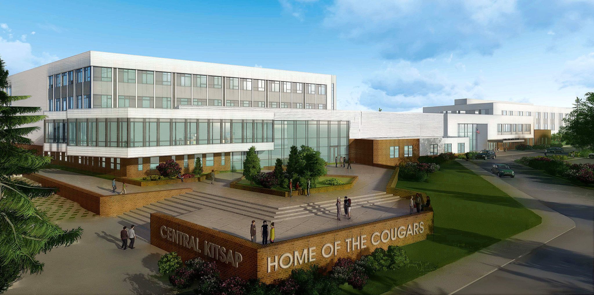 Concept art for the new Central Kitsap High School and Central Kitsap Middle School campus.                                Photo courtesy of Central Kitsap School District