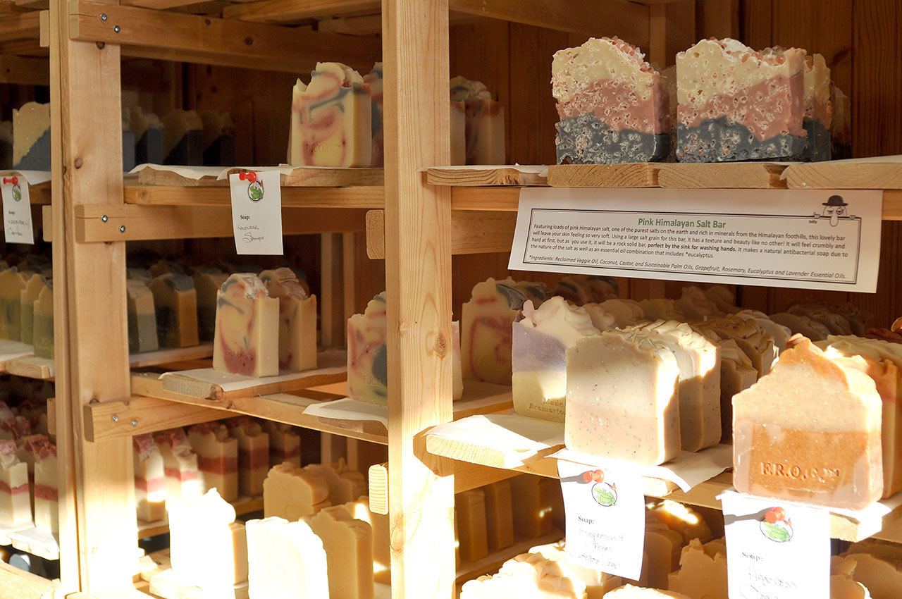 All the products sold at F.R.O.G. Soap is hand made. The soap is made with reclaimed oil, a recipe owner Laura Kneib developed herself.                                Michelle Beahm / Kitsap News Group