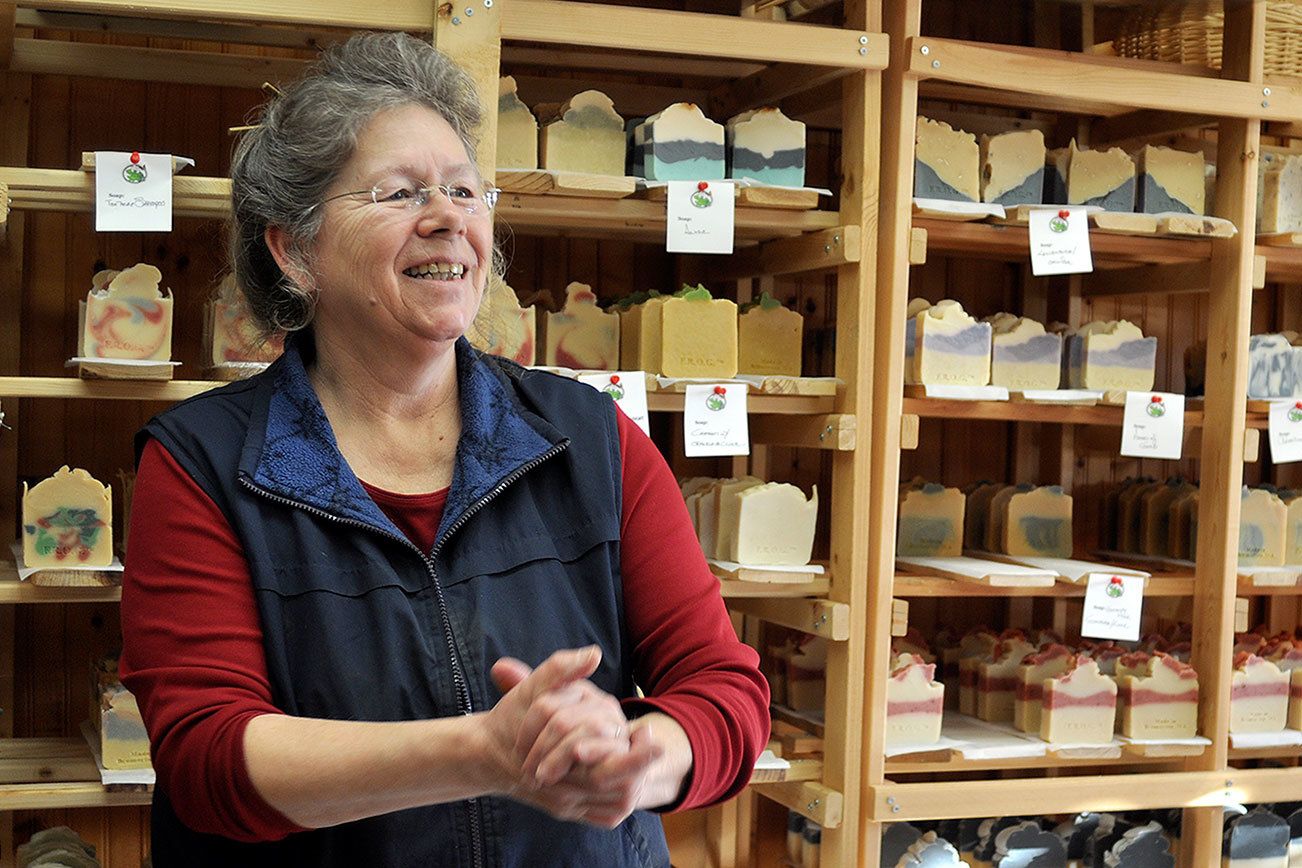 Laura Kneib learned soap making from her mother. Four years ago, she turned her eco-friendly soap making into a lucrative business.                                Michelle Beahm / Kitsap News Group