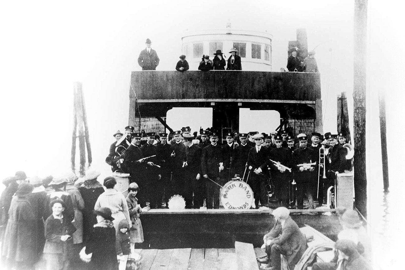 The first Kingston/Edmonds ferry crossing was in 1923. (Kingston Historical Society)