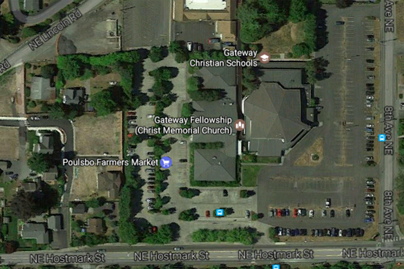 The Poulsbo Farmers Market signed a five-year lease for space on the west side of Gateway Fellowship’s property and will open there on April 1. (Google Maps)