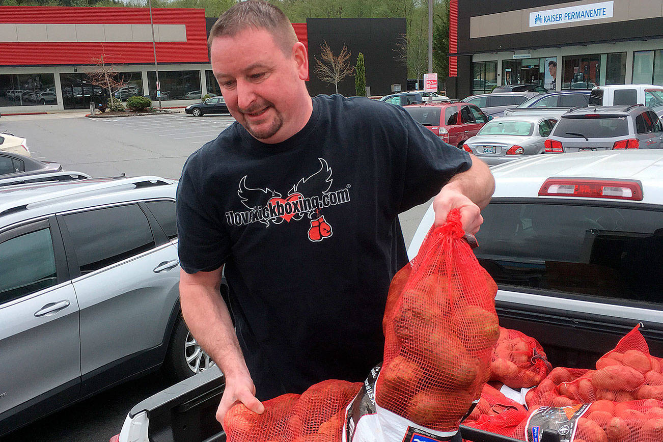 iLoveKickboxing collected food donations for Central Kitsap Food Bank this week. They exceeded their goal of 5,000 pounds of food.                                Dan Fish / iLoveKickboxing