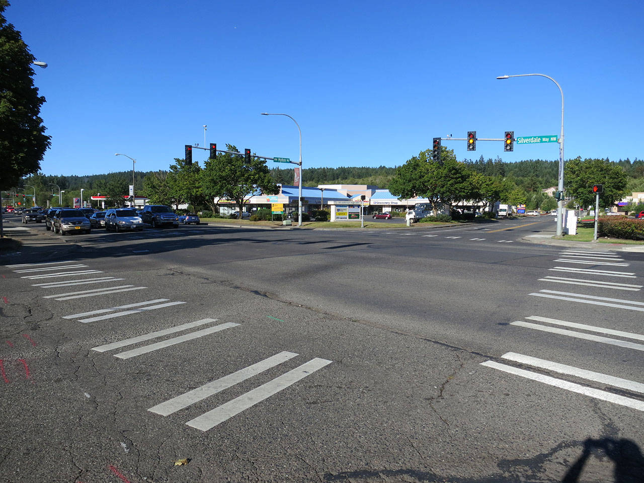 The intersection of Silverdale Way NW and NW Myhre Road will be closed 6 a.m. to 6 p.m. April 19 as Kitsap County Public Works prepares and paves the intersection.