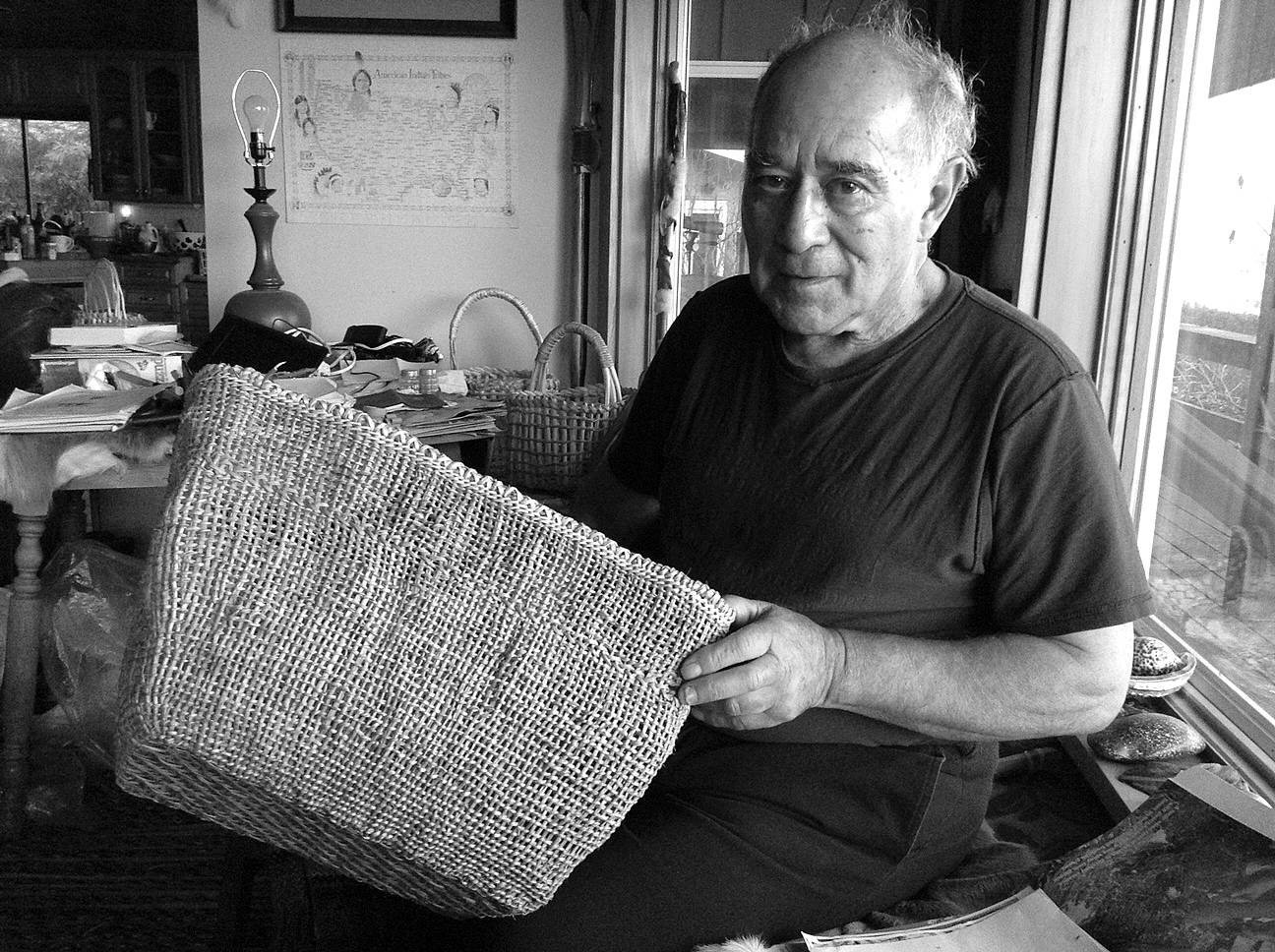 Photo courtesy of Marcy Lynn                                Suquamish elder Ed Carriere is a master basket weaver specializing in the creation of ancient Salish Sea-type basketry. He will visit the new Bainbridge Artisans Resource Network (8890 Three Tree Lane) at 6:30 p.m. June 9 to share his work.