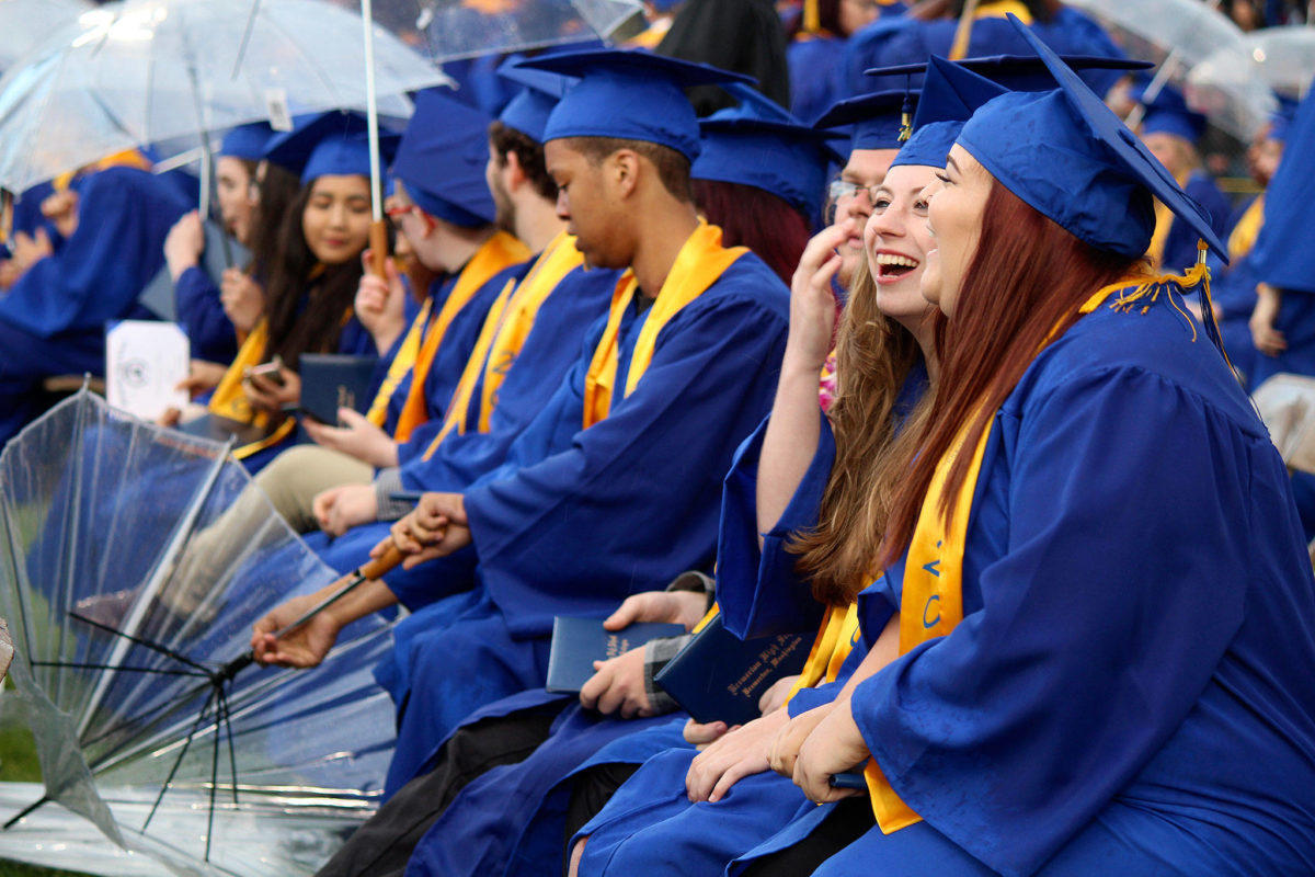 Rain can’t put a damper on Bremerton High School’s graduation ceremony