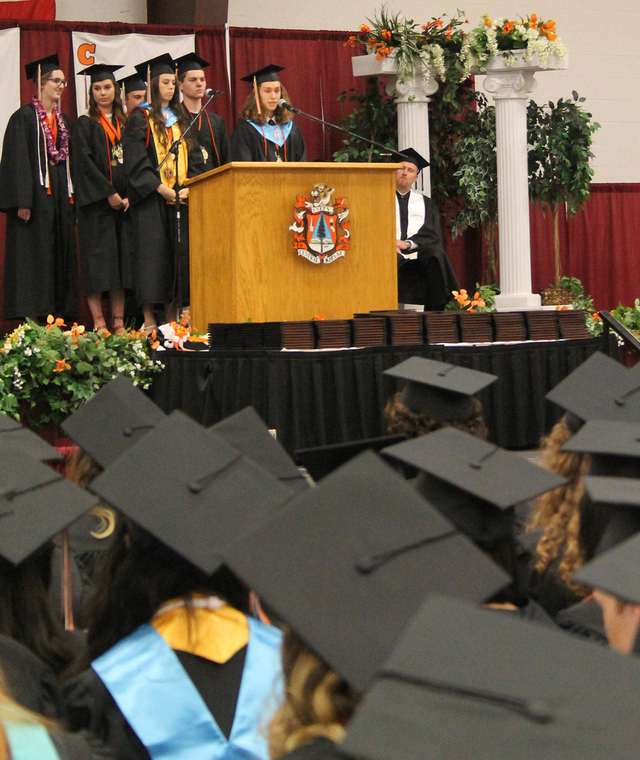 The six salutatorians offered greetings and introductions.                                Terryl Asla| Kitsap News Group