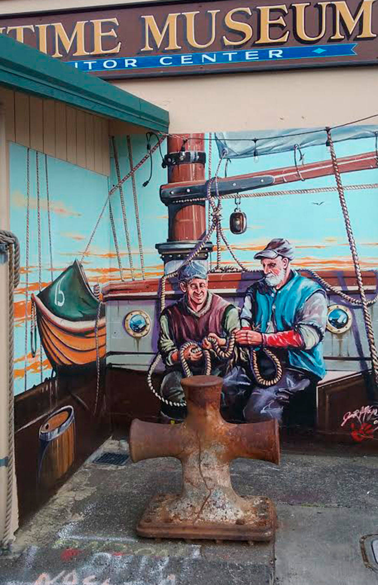 Detail from the Poulsbo Maritime Museum’s exterior. (Ian A. Snively/Kitsap News Group)