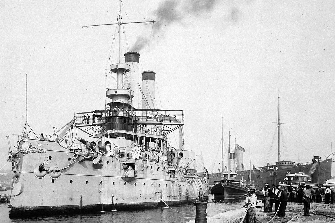 The salute heard ‘round the sound: the USS Iowa (BB-4) in 1898. (National Archives/Public domain)
