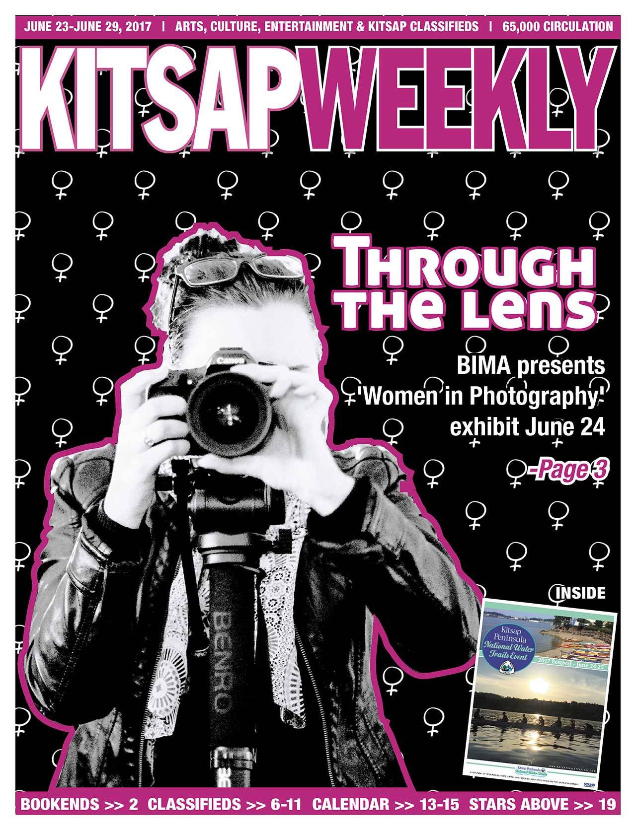The Bainbridge Island Museum of Art’s ‘Women in Photography’ exhibit will be on display from June 24 to Oct. 1. (Kitsap Weekly cover design by John Rodriguez)