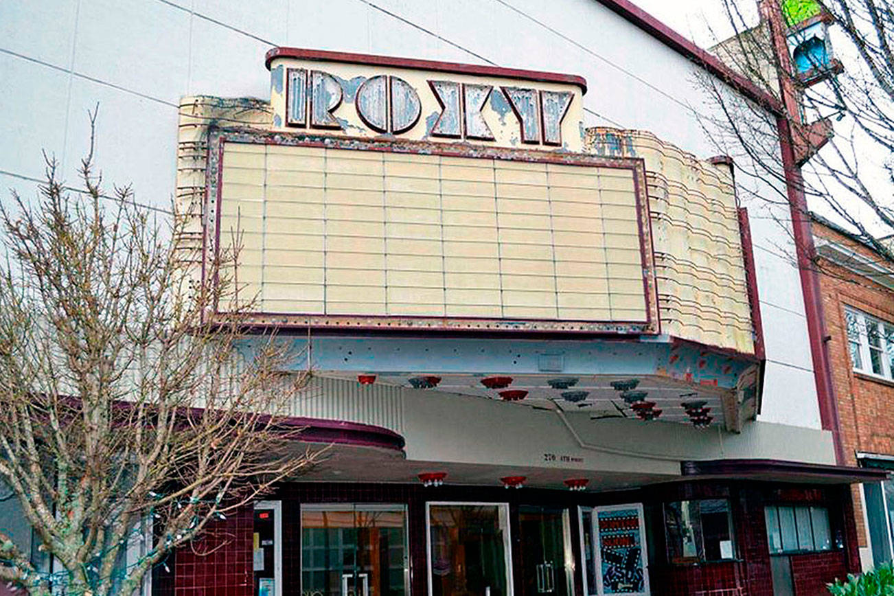 The shuttered Roxy Theater will return to life as part of Sound West Group’s revitalization effort on Downtown Bremerton’s Fourth Street, an area it will rename “Quincy Square.” (Courtesy/Sound West Group)