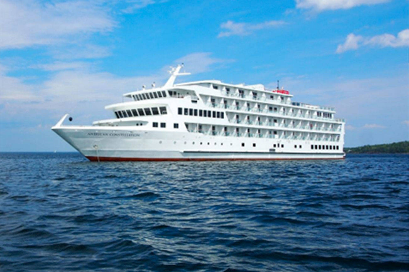 Artist’s rendering of “American Constellation,” the 175 passenger liner that next year will join her sister ship, “American Spirit,” in stopping at Poulsbo.                                American Cruise Lines/contributed