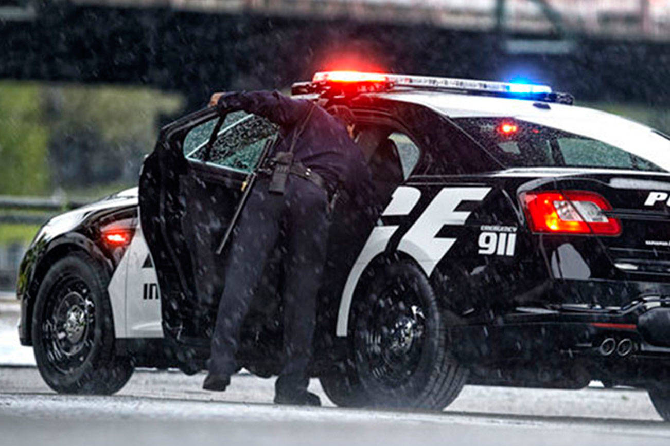 “My experience with the Ford Interceptor has been very positive,” Poulsbo Police Chief Dan Schoonmaker said. “Especially with the all-wheel drive model … As you well know, there is not a flat spot anywhere around here. Having AWD assures we can get around regardless of rain or sleet.” (Ford Motor Company)