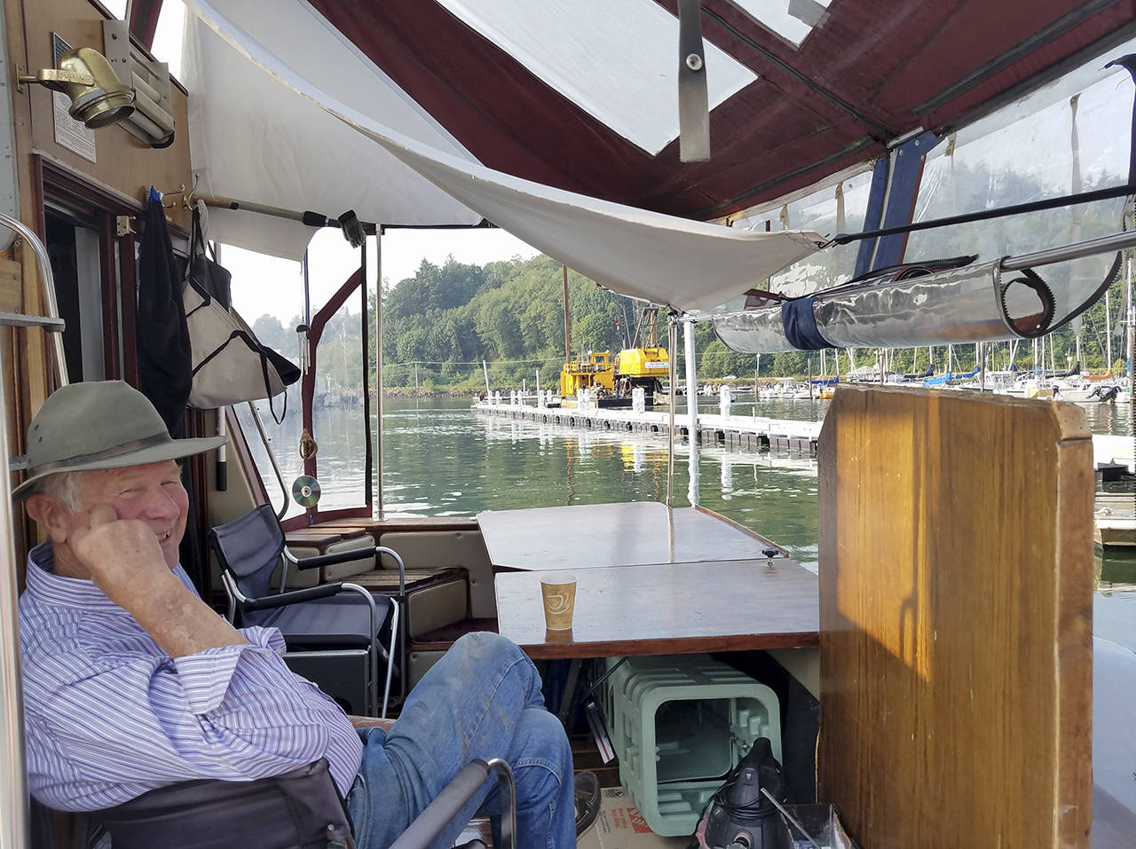 Watching the crane in action was a great spectator sport for marina residents.                                Terryl Asla/Kitsap News Group