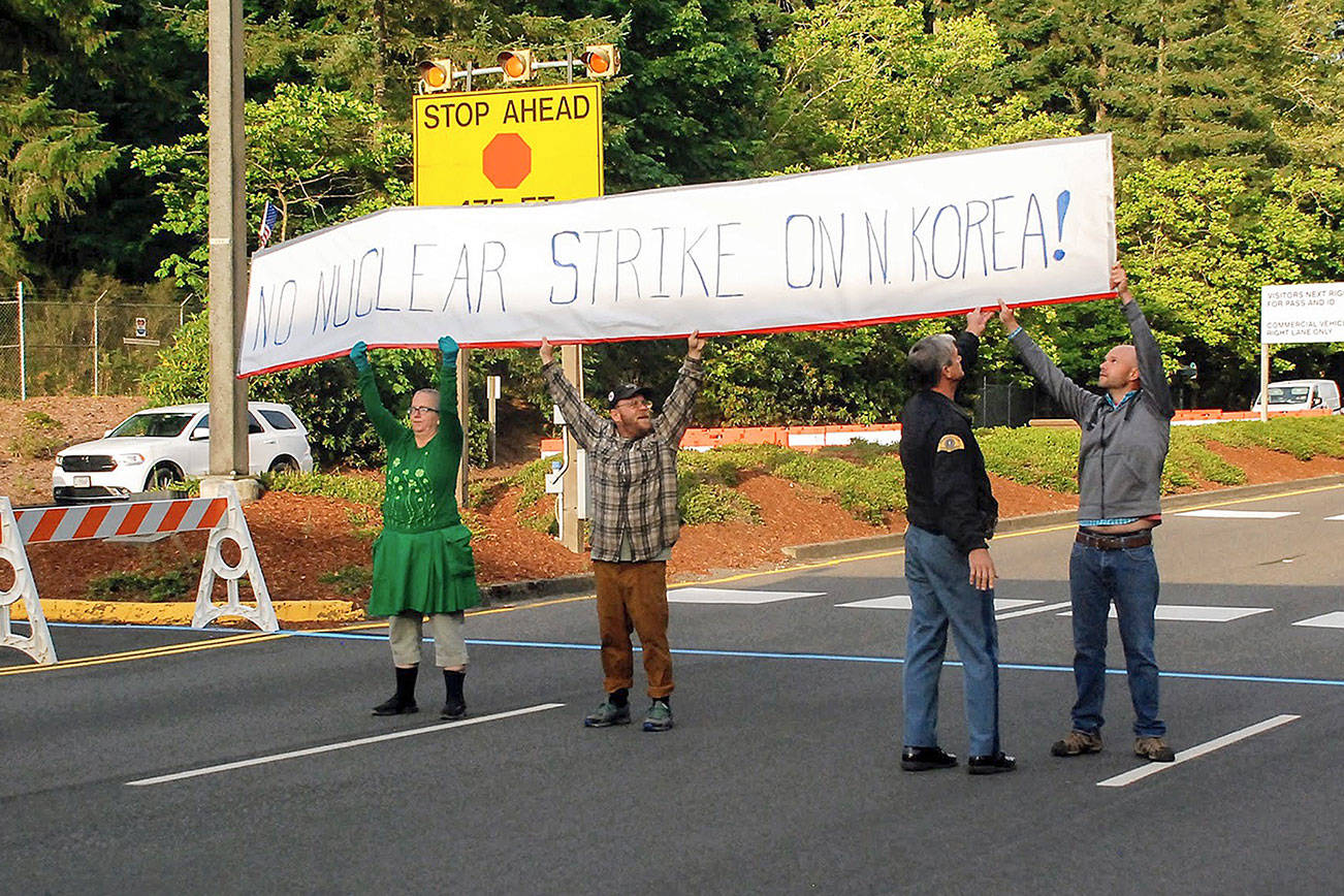 Seven arrested at peace protest blockade at Naval Base Kitsap-Bangor