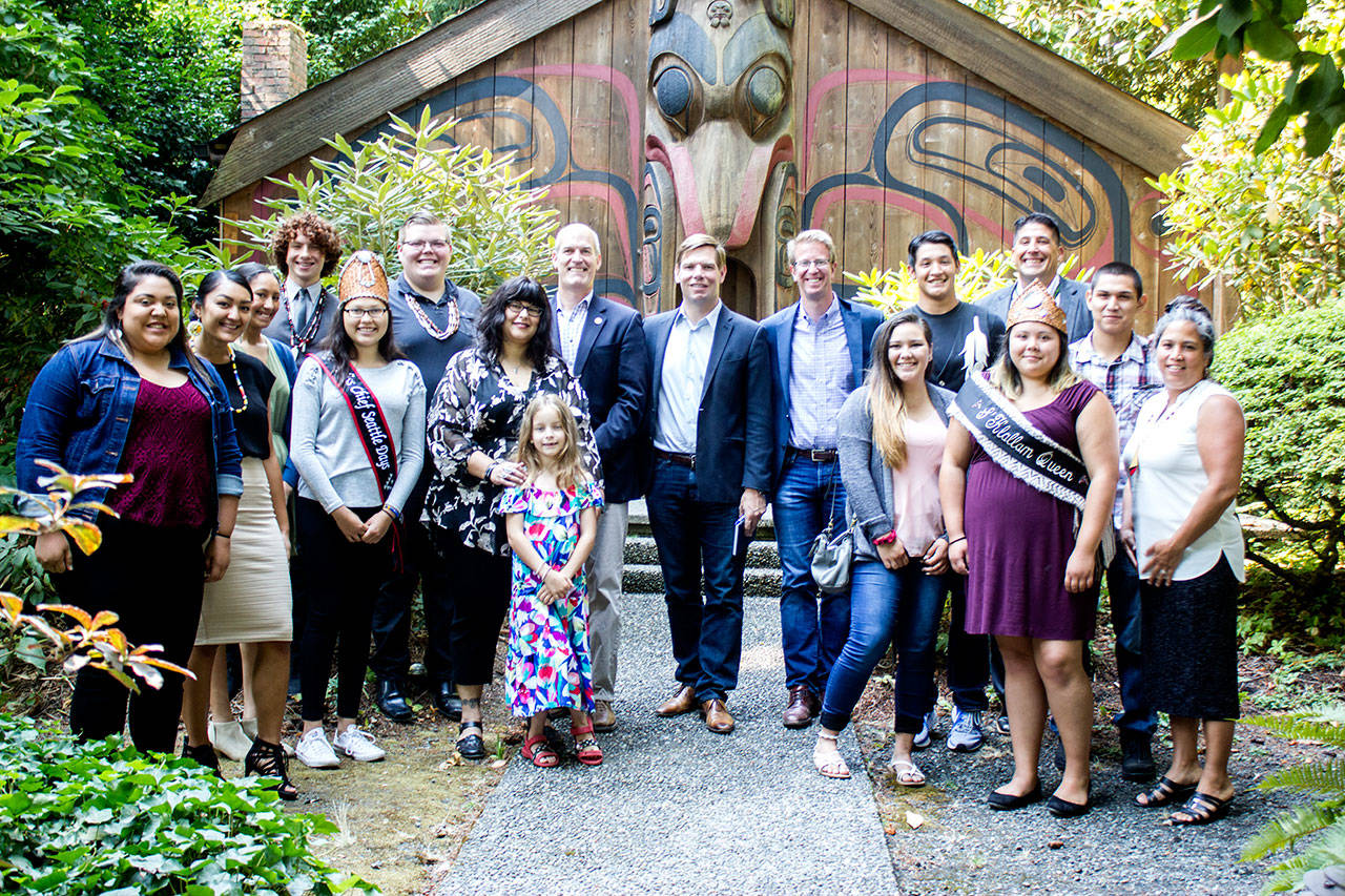 Several Millennials, ages teens to 20s, from the Port Gamble S’Klallam Tribe and Suquamish Tribe gathered in the conference room at Kiana Lodge Aug. 29 to meet with three members of Congress who wanted to hear their views about issues of concern to them. (Sophie Bonomi/Kitsap News Group)
