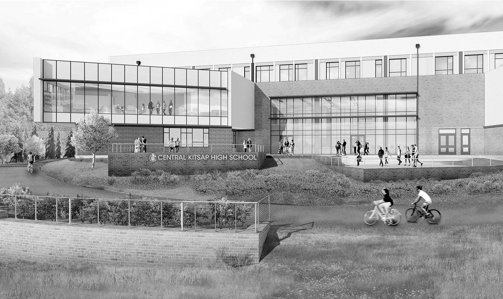 Concept art for the new Central Kitsap High and Middle School campus. (Central Kitsap School District/Courtesy)