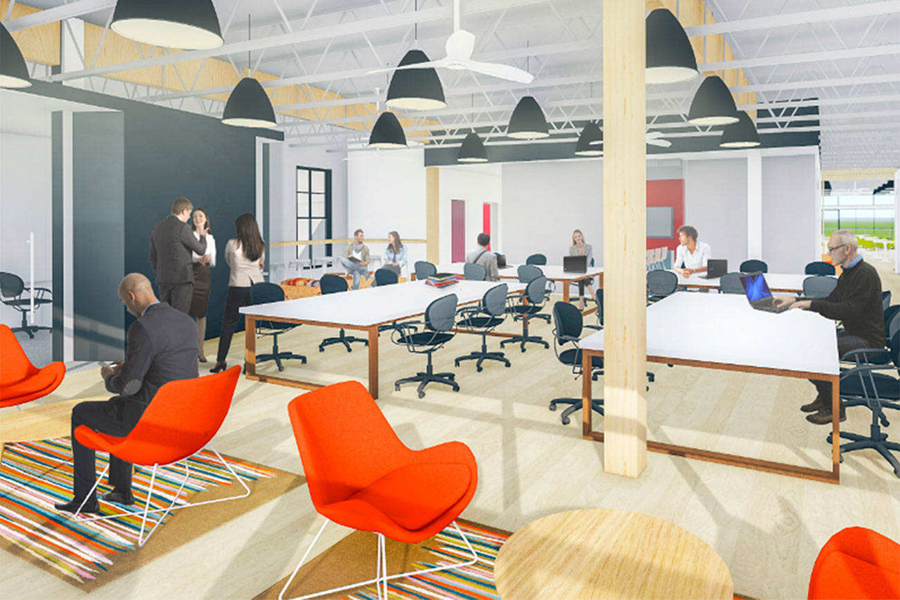 Vibe aims to become a hub for the area’s most innovative, entrepreneurial and creative thinkers, Vibe Coworks cofounder and CEO Alanna Imbach said, a “flexible, shared workspace and a central point of exchange among our region’s most forward-thinking professionals.”                                 Contributed rendering