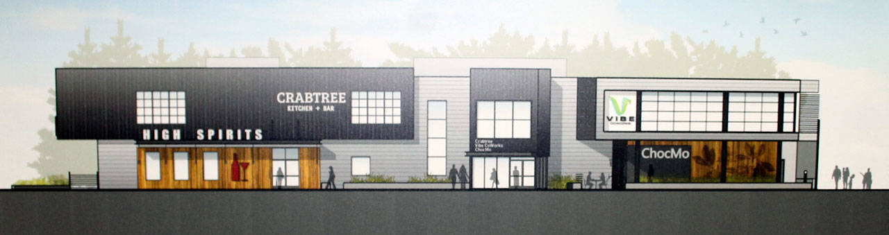 Architect Rice Fergus Miller’s rendering of the front exterior of Vibe Coworks et al.