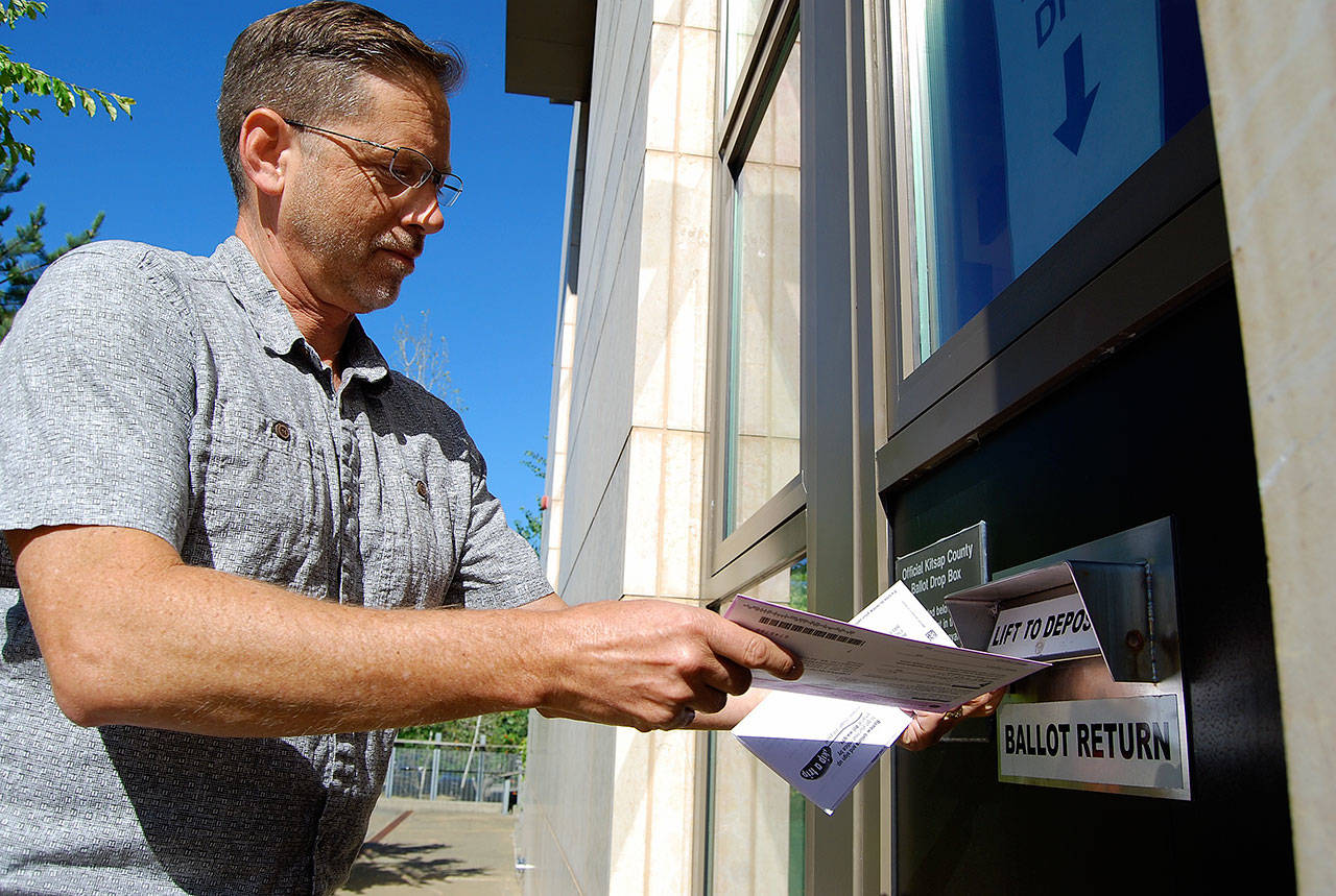 Voters in Kitsap County have 17 drop-off locations where they can return their ballot envelopes. Photo: Bob Smith | Kitsap Daily News