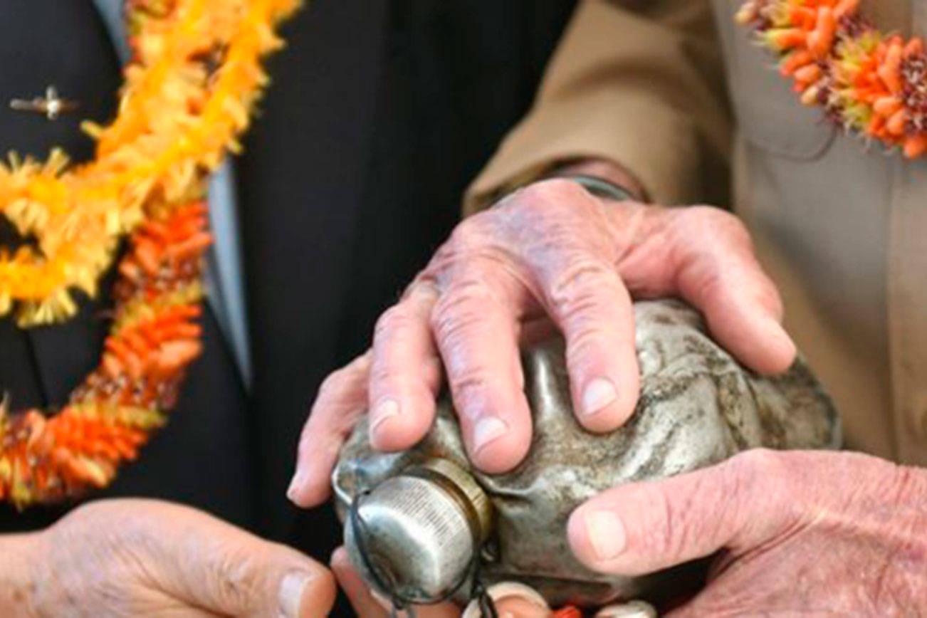 &lt;em&gt;The blackened canteen has become a symbol of peace among former enemies, and it represents hope for a future of peaceful understanding between peoples.&lt;/em&gt;                                Courtesy Pacific Aviation Museum, Pearl Harbor, Hawaii