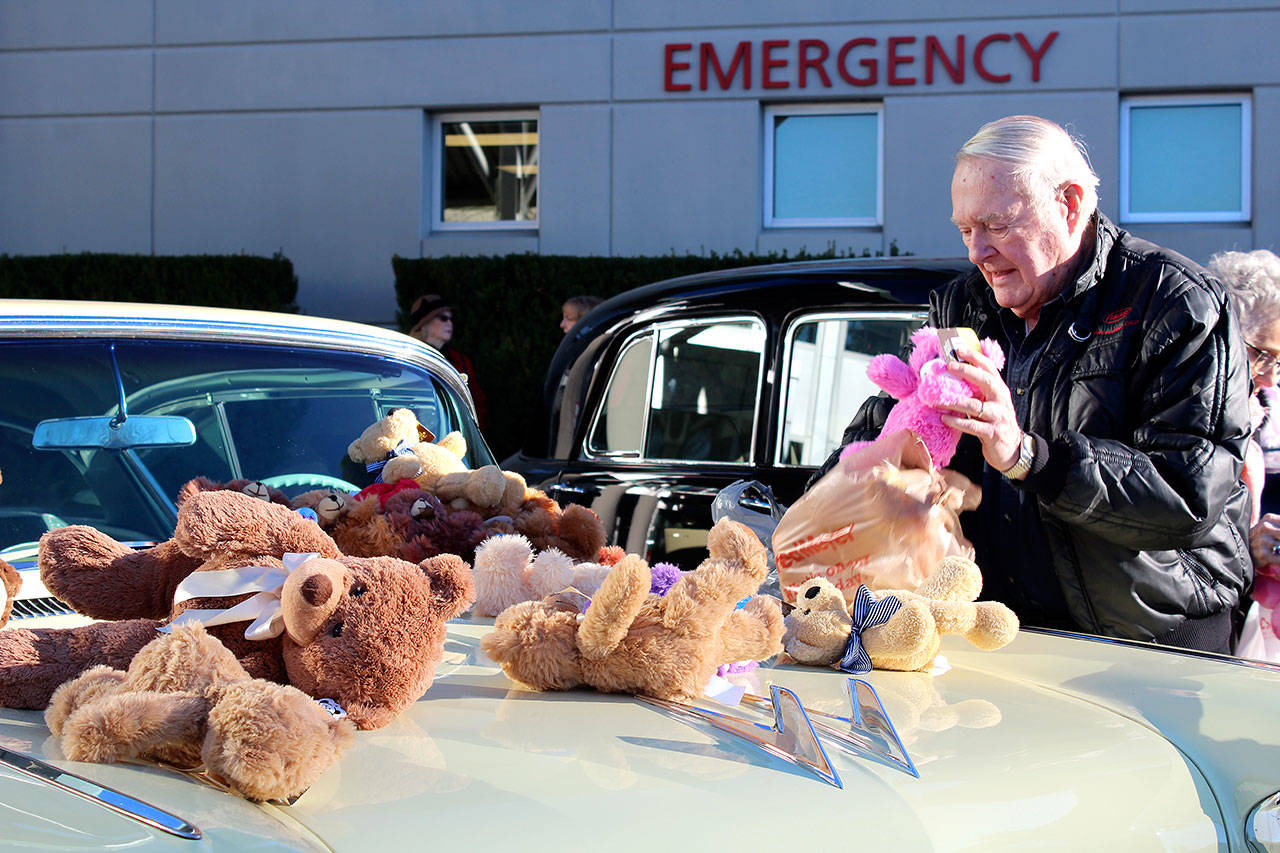 About 150 stuffed animals were donated to Harrison Hospital’s ER by the Olympic Vintage Auto Club.                                Michelle Beahm / Kitsap News Group