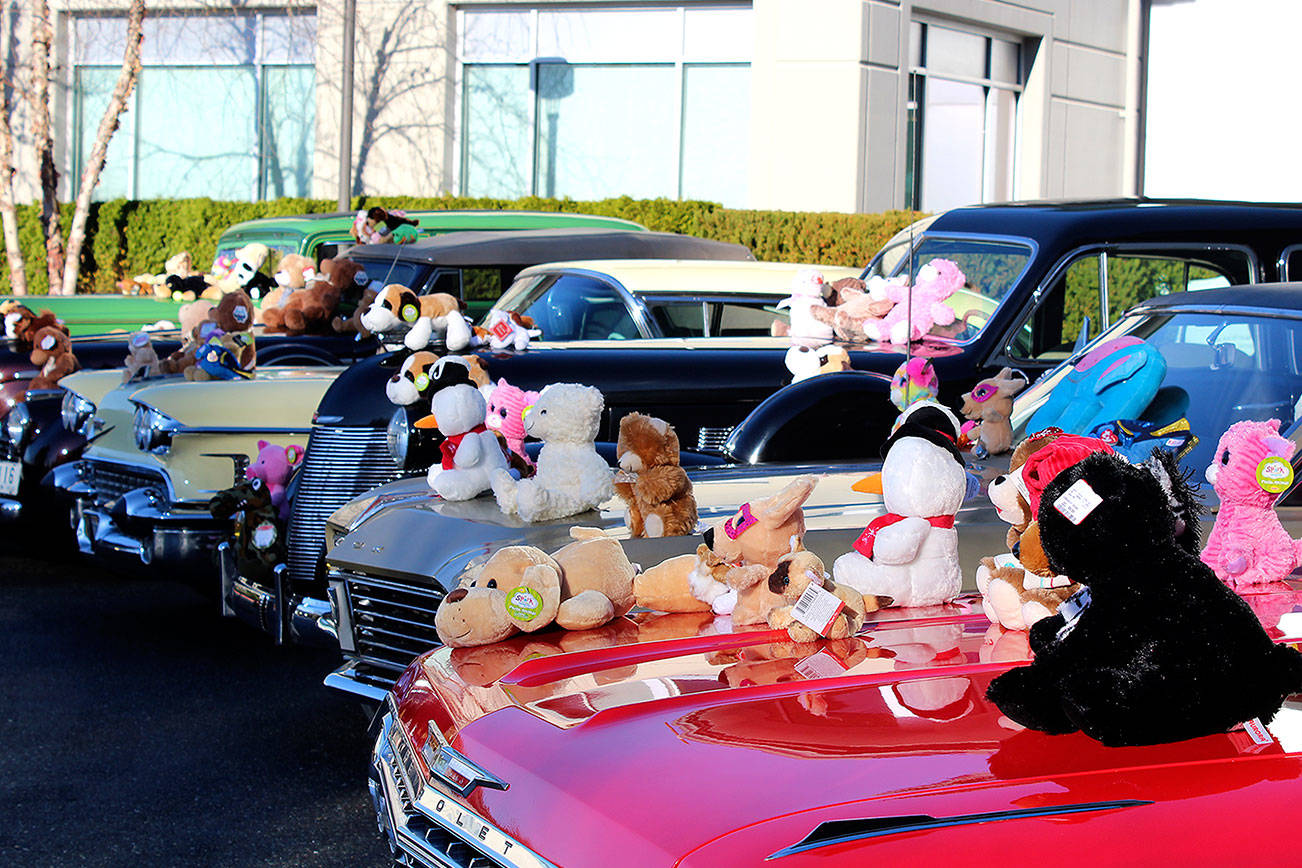 About 150 stuffed animals were donated to Harrison Hospital’s ER by the Olympic Vintage Auto Club.                                Michelle Beahm / Kitsap News Group
