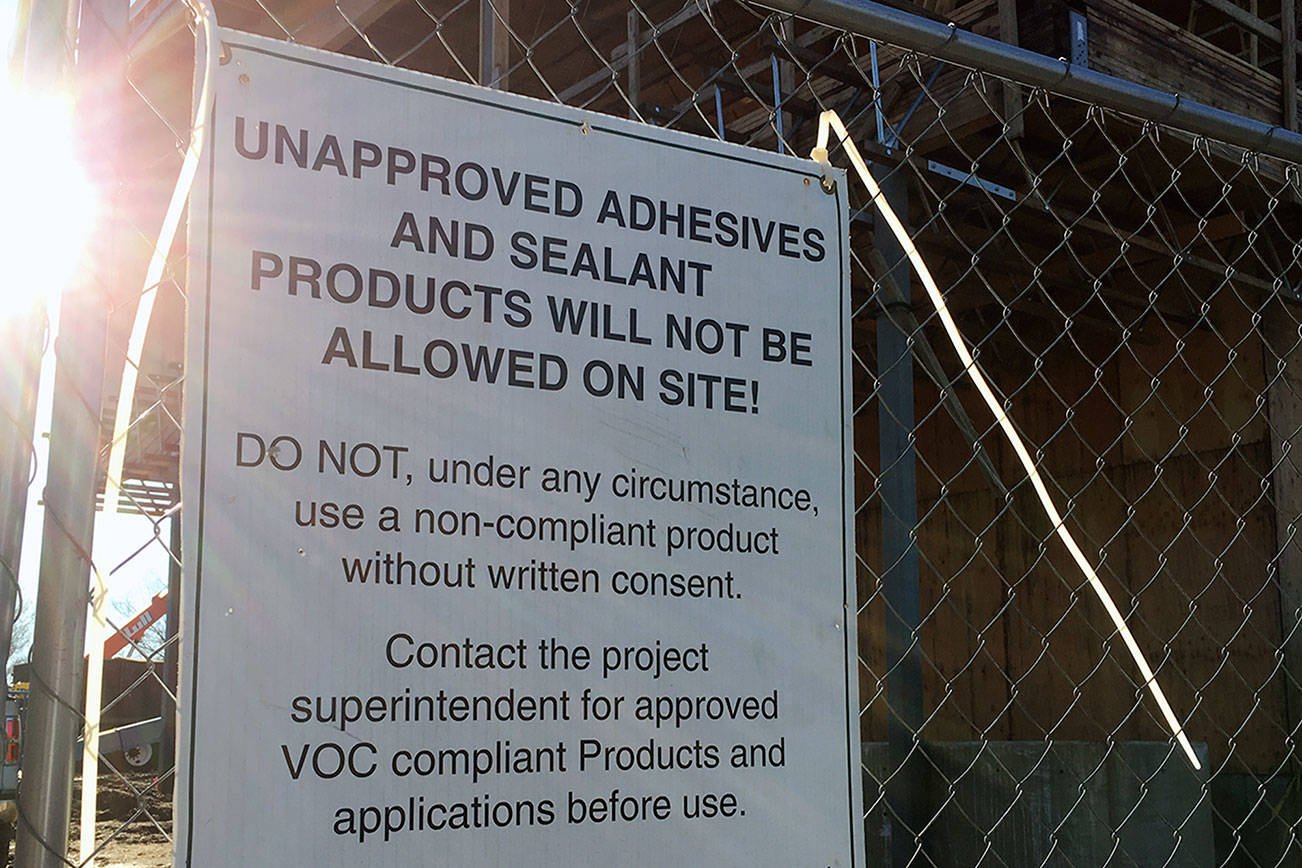 &lt;em&gt;Poulsbo Work-Eat-Drink, under &lt;/em&gt;                                &lt;em&gt;construction on 8th Avenue, is on its way to being one of three LEED-certified &lt;/em&gt;                                &lt;em&gt;buildings in Poulsbo. &lt;/em&gt;                                Contributed photo