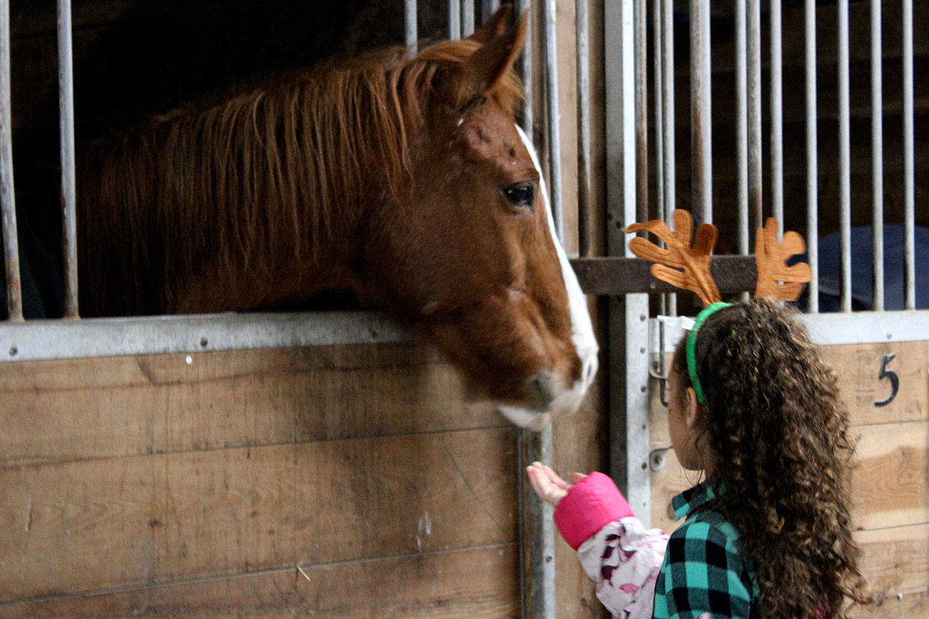 Port Orchard foster children were invited to The Riding Place to meet and even ride horses, as well as Santa.                                Michelle Beahm / Kitsap News Group