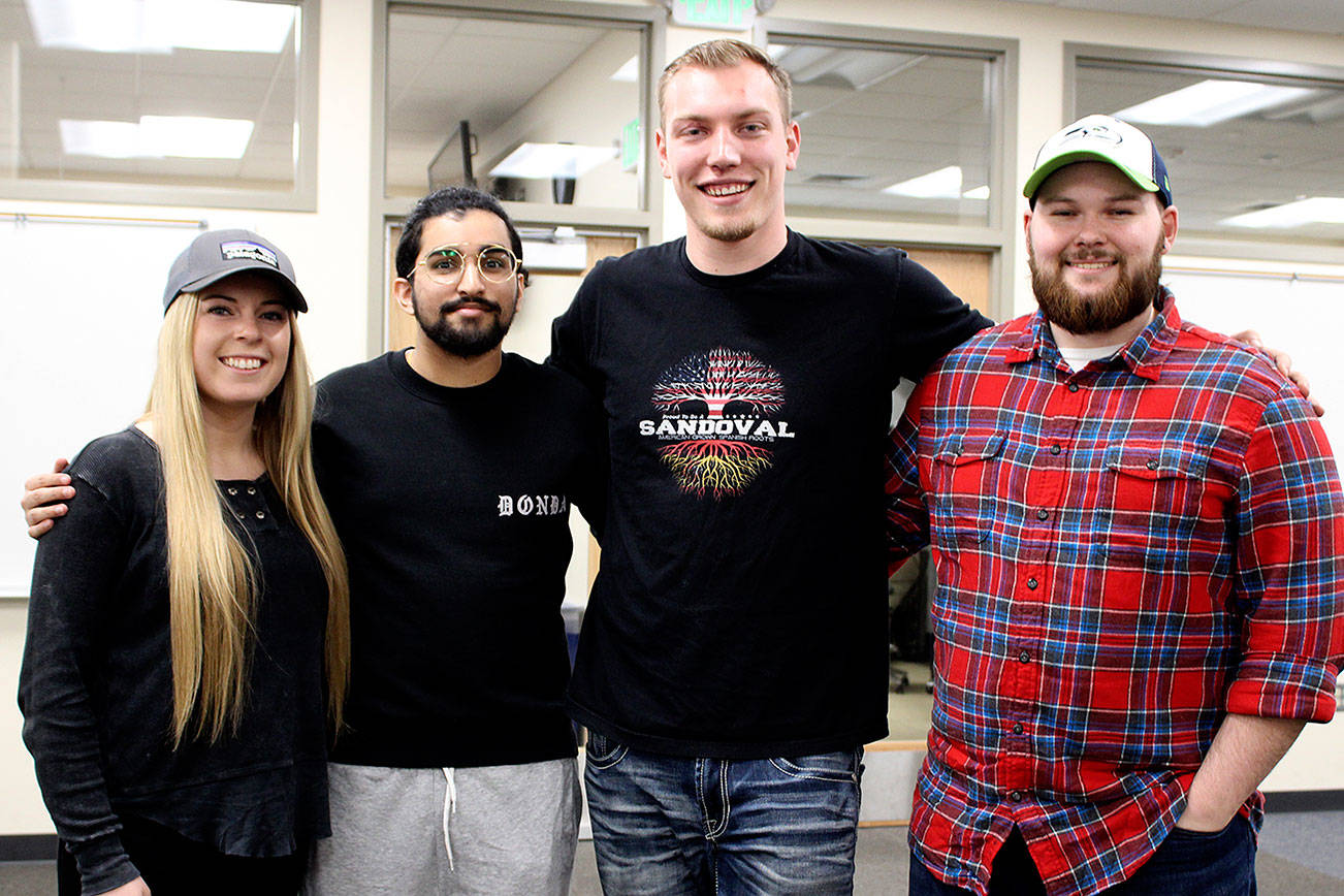 &lt;em&gt;From left, Lexi Higgins, Navi Dhesi, Ryan Sandoval and Sam Hair are partnered together in an effort to earn a provisional patent for their invention.&lt;/em&gt;Michelle Beahm/Kitsap News Group