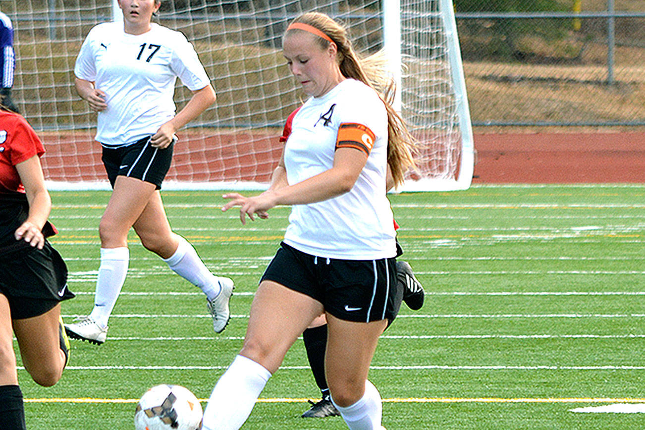 Central Kitsap senior Lauren Hudson was named a First-Team All-State forward by the Washington State Soccer Coaches Association. Hudson scored 19 goals this past season and plans to attend Seattle University in the fall. (Mark Krulish/Kitsap News Group)