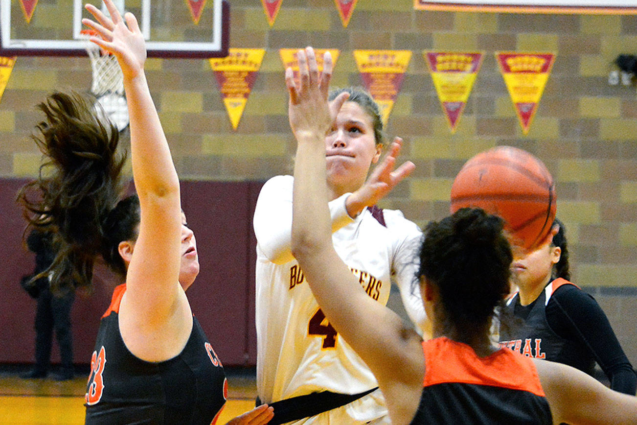 Kingston girls basketball, along with North Kitsap, should compete for a top spot in the Olympic League this season. The two teams play twice in January. (Mark Krulish/Kitsap News Group)