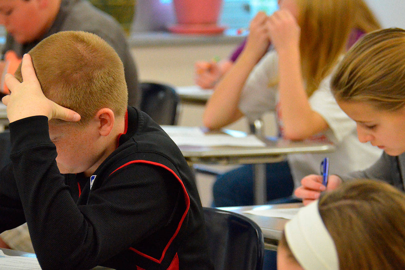 Students hard at work. (Port Orchard Independent file photo)