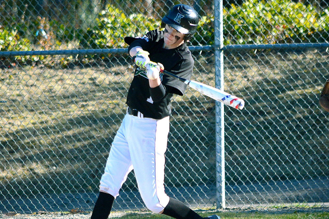 Klahowya’s Logan Prater went 2 for 2 against Port Townsend, driving in two runs. (Mark Krulish/Kitsap News Group)