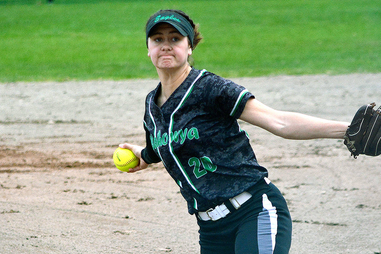 Amber Bumbalough struck out ten Coupeville batters on March 28. (Mark Krulish/Kitsap News Group)