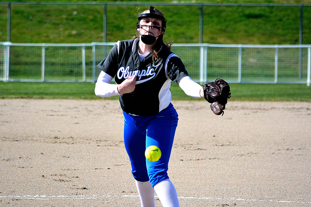 Dani Snyder threw four shutout innings for Olympic on Wednesday against North Kitsap. The Trojans face first place Port Angeles on Friday. (Mark Krulish/Kitsap News Group)