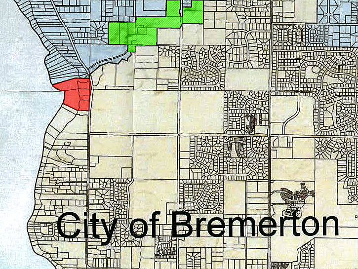 &lt;em&gt;A portion of the boundary between the Bremerton Water Utility District and the Silverdale Water District. The red box is where SWD is taking over service. The green box is uncontested, overlapping areas of service for both districts.&lt;/em&gt;                                City of Bremerton courtesy graphic